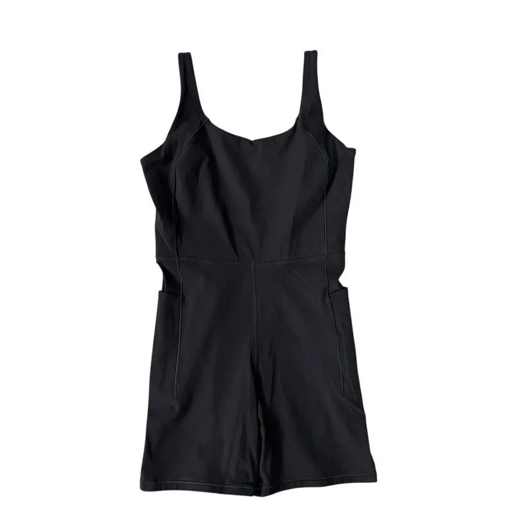 CALIA Womens Inspire Short Stretch Lightweight Bodysuit Pure Black Size M NWT